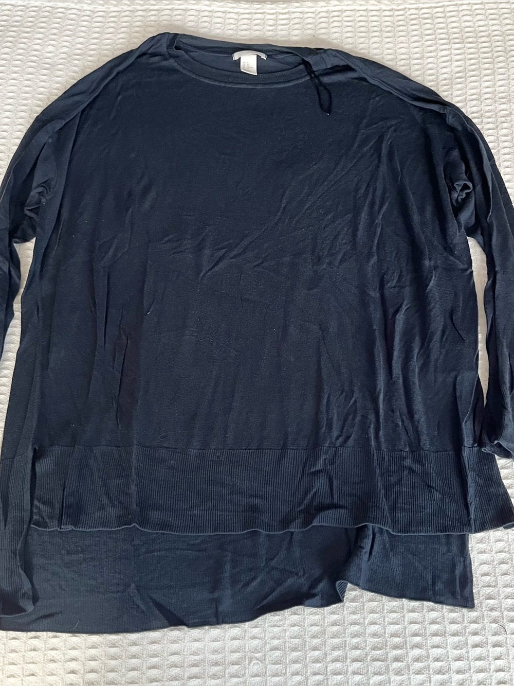 H&M Navy Blue Womens Scoop Neck Long Sleeve Sweater XL